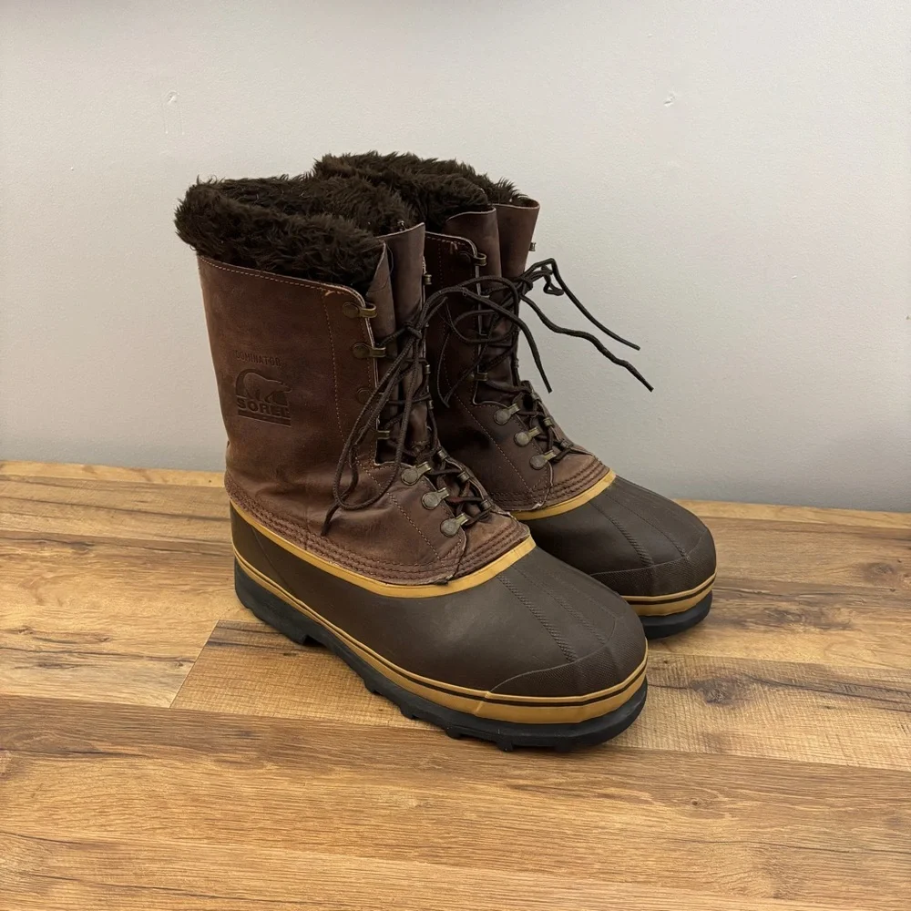 Sorel Dominator Leather Insulated Waterproof Winter Snow Boots Vintage Men’s